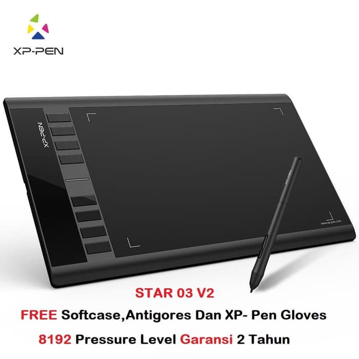 Xp pen Star 03 V2 Drawing Pen Tablet 8192 pressure level Garansi 2 thn