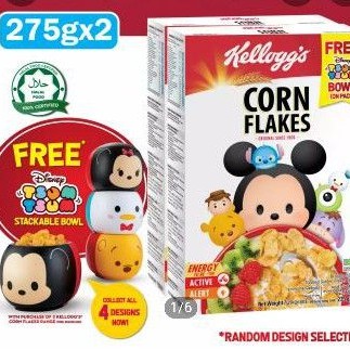 kellogg's kelloggs cornflakes with tsum tsum bowl