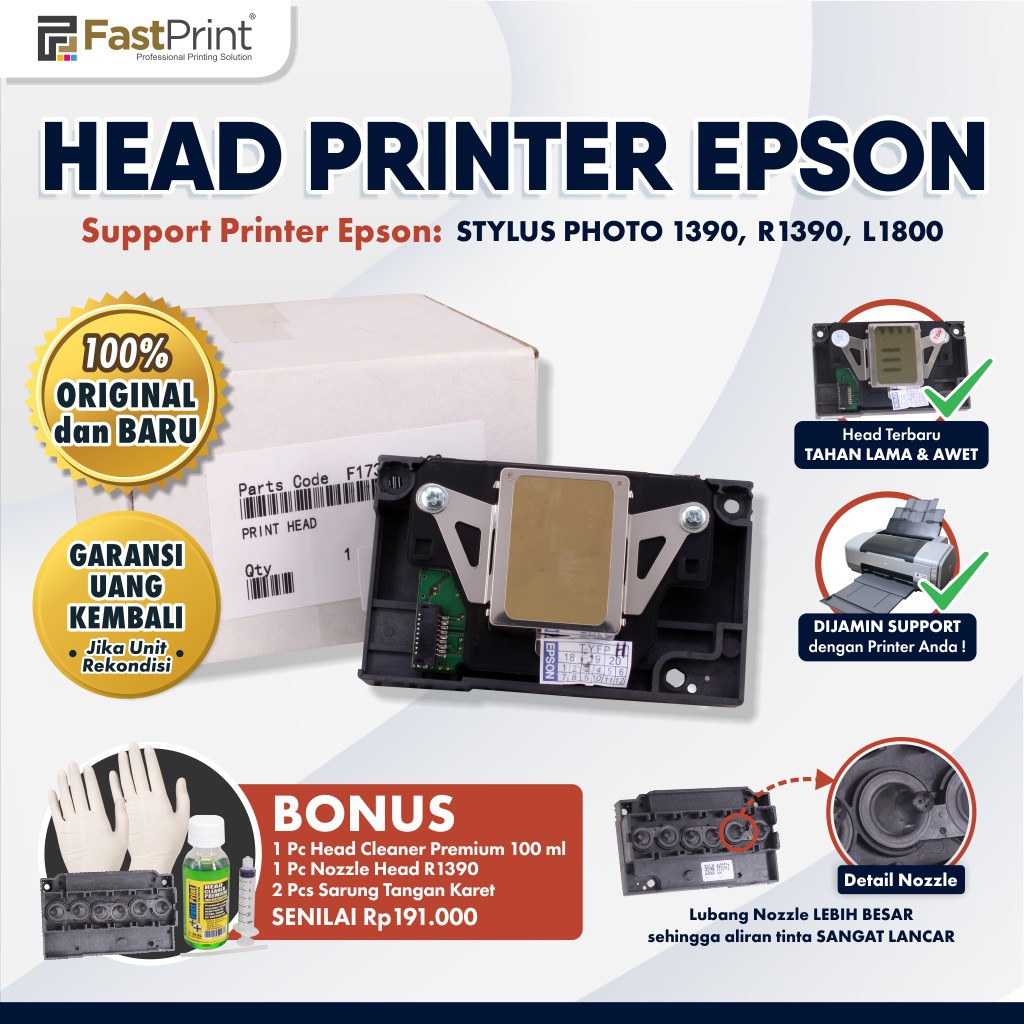 Printhead Print Head Epson R1390 1390 L1800 L 1800 New Generasi Baru Shopee Indonesia 5049
