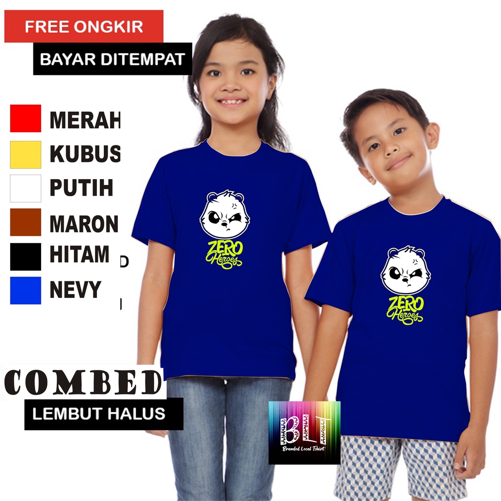 Promo Kaos  ZERO HEROES 2 WARNA HENG Anak Anak  Lengan Pendek Combed 30S Atasan Anak2 cowok cewek Kaos Murah kaos anak kartun kaos anak anime kaos anak murah kaos anak hits kaos viral