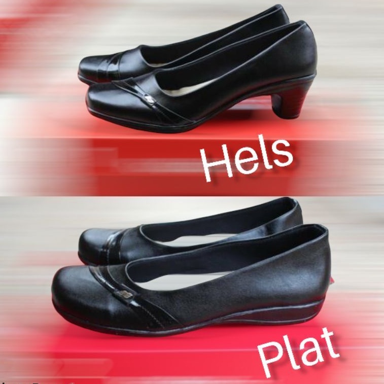 SEPATU PANTOFEL HITAM HAK 3CM PASKIBRA 36-40