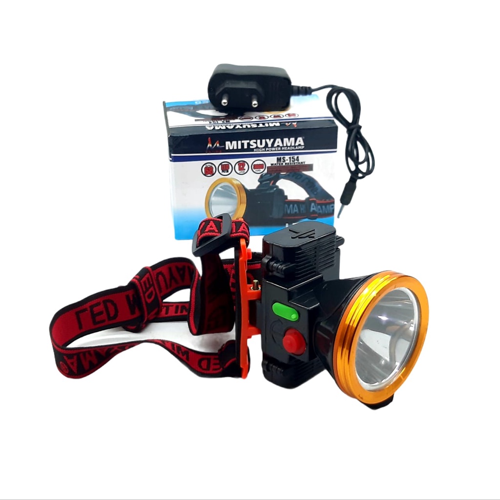 Senter Kepala LED Super Terang Tahan Air Ring 68 Cahaya Putih MS-154