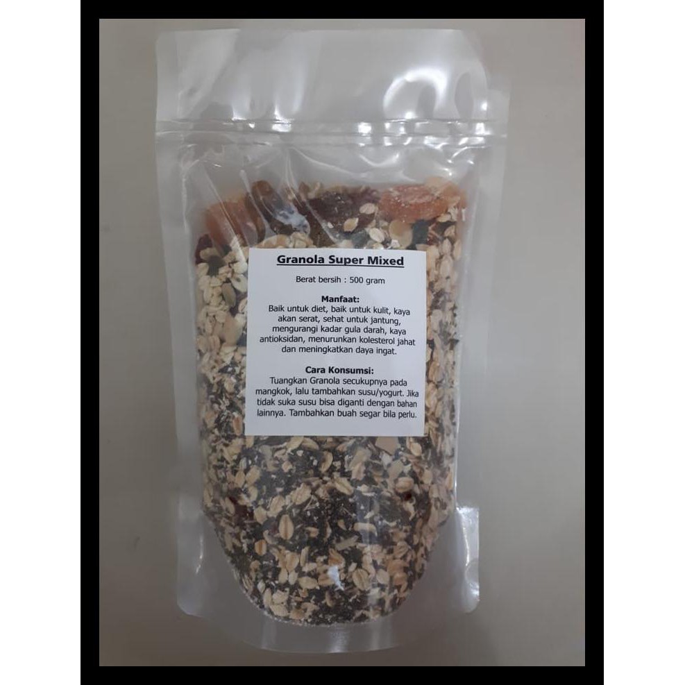 

Healthy Granola Super Mixed 500 Gram ( Walnut, Chia Seed, Gojiberry ) Limited Edition
