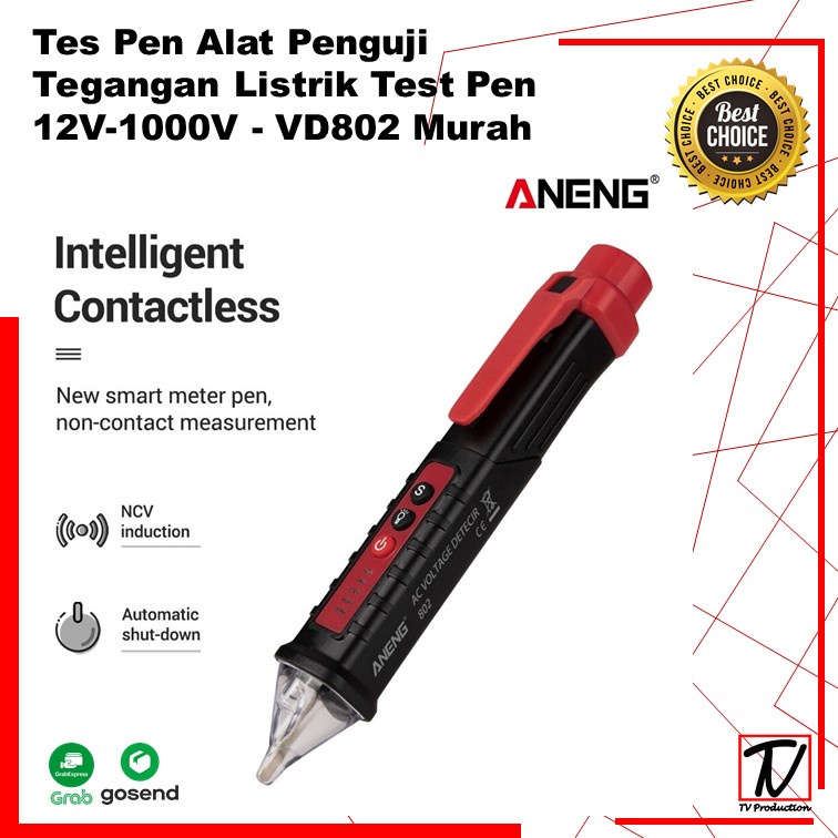 Test Pen Non Contact AC Voltage  Alert Detector 12V-1000V - VD802 /Alat Penguji Tegangan Listrik