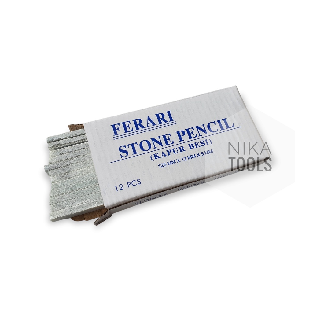 Kapur Besi Ferrarri Ferari Putih Plate Stone Pencil Pensil Tulis Besi