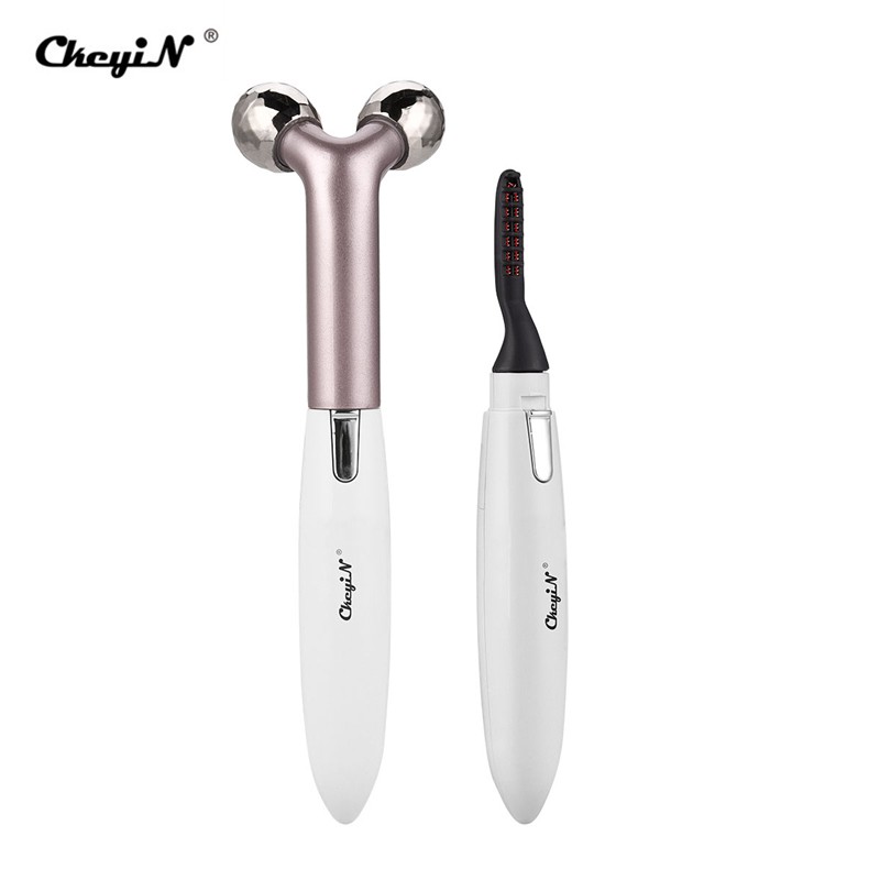 

CkeyiN Penjepit Bulu Mata Pemanas Listrik dan Rol Pijat Wajah 3D