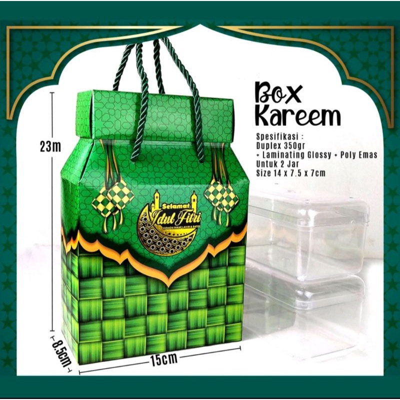 

Dus kue lebaran box kareem (4 pc)