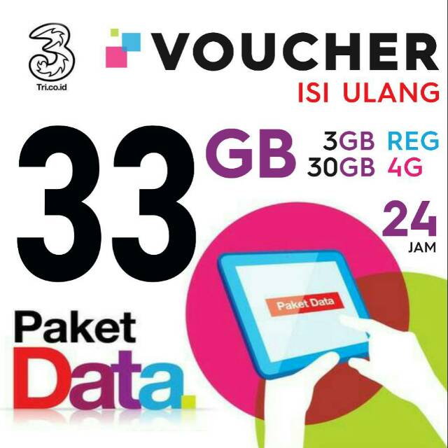 Voucer three 4G LTE 33GB