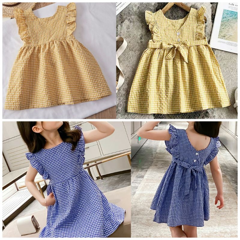 Baju Anak perempuan dress Kotak Kotak 2-3 tahun MS