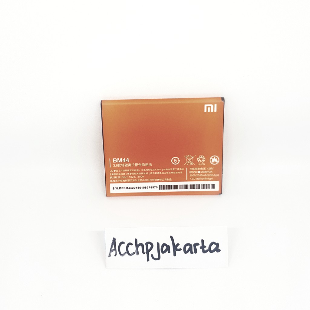 Baterai XiaoMi Redmi 2 2S 2 Prime BM44 Original / Batre Batrai Battery Xiao Mi Xiaumi BM 44 Ori Ory