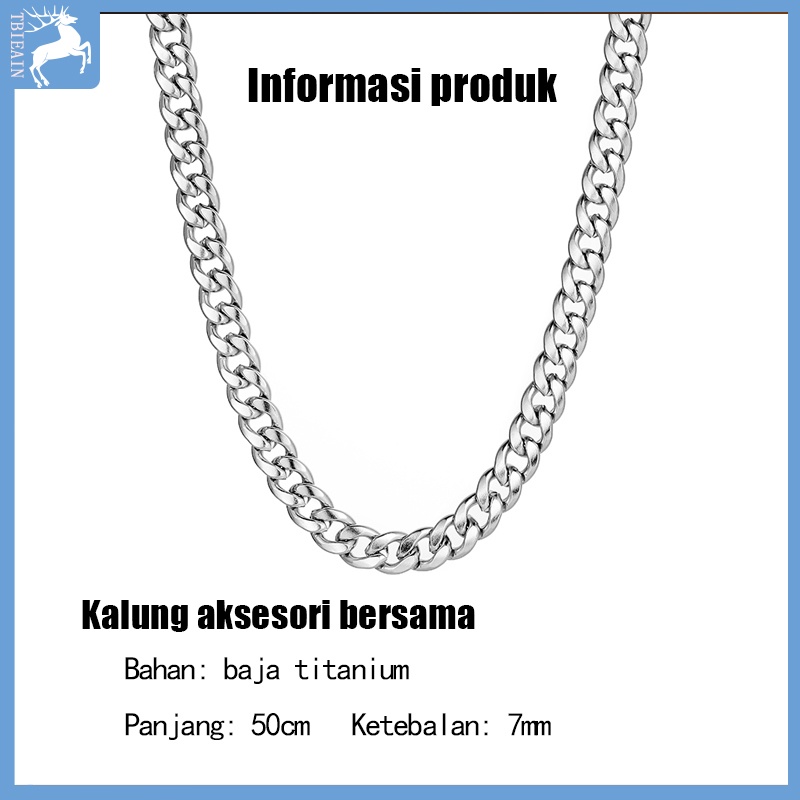 necklace pria  Populer Populer baja titanium Populer couple necklace Gaya Hip Hop Korea Untuk Pria