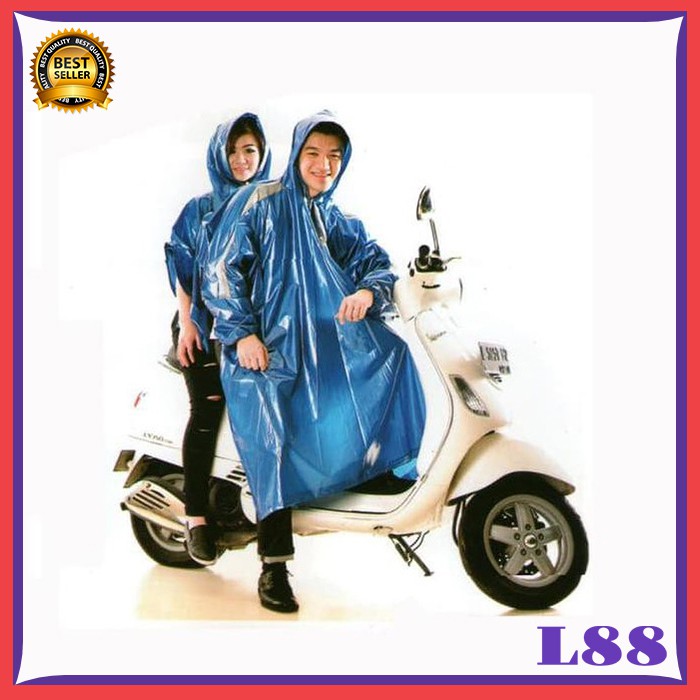 JAS HUJAN DEWASA ELMONDO 2 KEPALA 2IN1 JAS UJAN HUJAN JUMBO PONCO JAS HUJAN AKSESORIS PENGENDARA L15