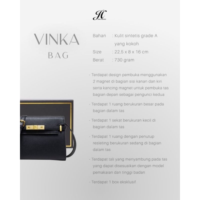 VINKA BAG JIMSHONEY TAS SELEMPANG WANITA SLINGBAG FREE EXCLUSIVE BOX