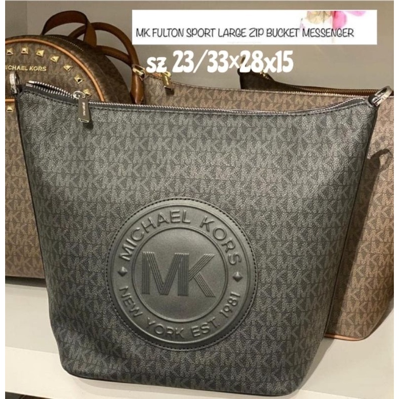 Michael kors Fulton Sport Large Zip Bucket Messeger Black