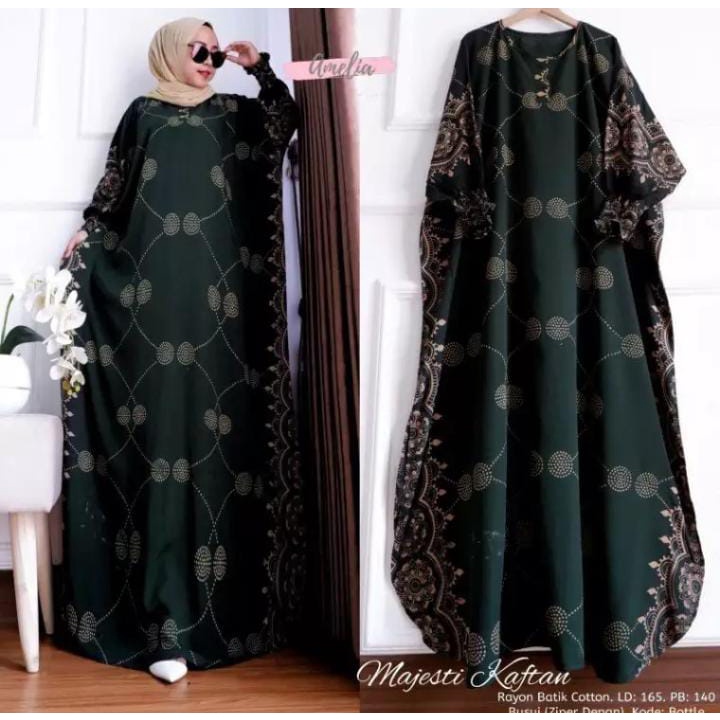 Majesti Home Kaftan - Kaftan Wanita Jumbo Rayon Tie Dye Premium Gamis Dress Kekinian Bigsize LD 140 