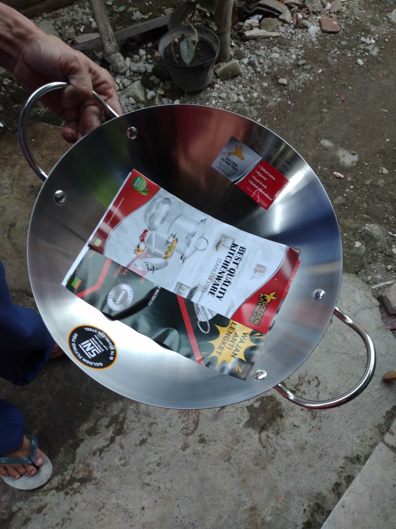 Wajan Anti Lengket 30cm Stainless Harden Steel - Golden Flying Fish Wj0230b