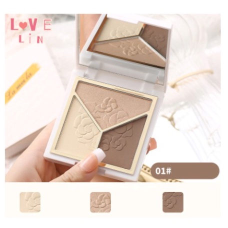 Lameila Pallete Eyeshadow Pallete 3 Warna Highlight 3D Tahan Lama LS 5097