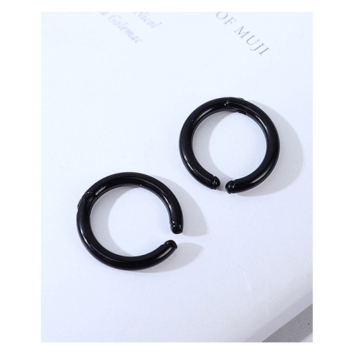 LRC Anting Fashion Black Geometric Resin Mens Earrings