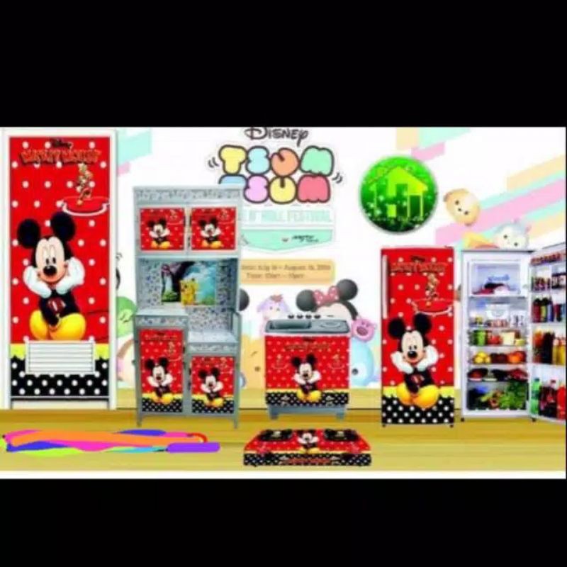 

Stiker set motif Mickey Mouse Merah