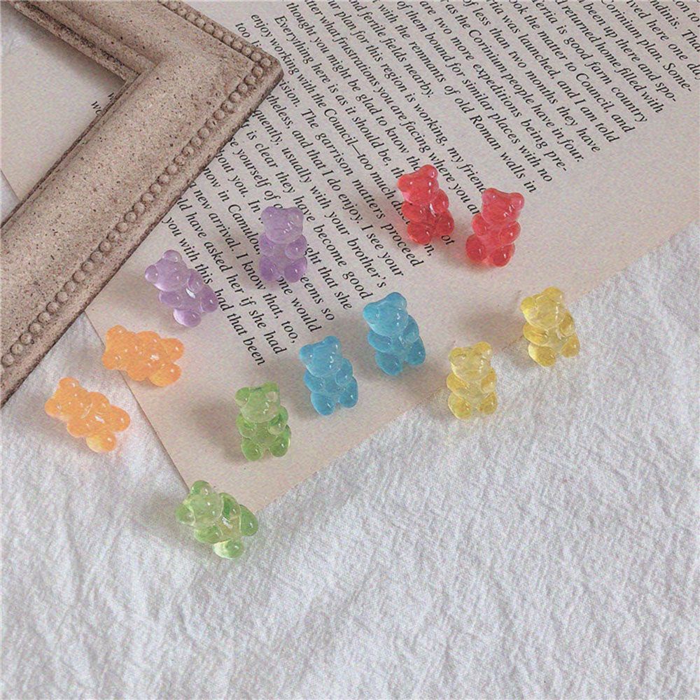 Needway  Cartoon Stud Earrings Funny Fashion  Accessories Drop Earrings Daily Candy Color Ins Style Bear Lovely Handmade Jewelry/Multicolor