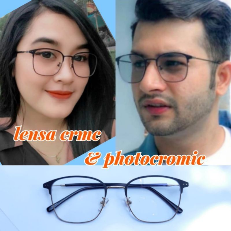 Kacamata Minus| Kacamata Baca| Kacamata Antiradiasi |Frame Cewek Cowok Lensa Photocromic
