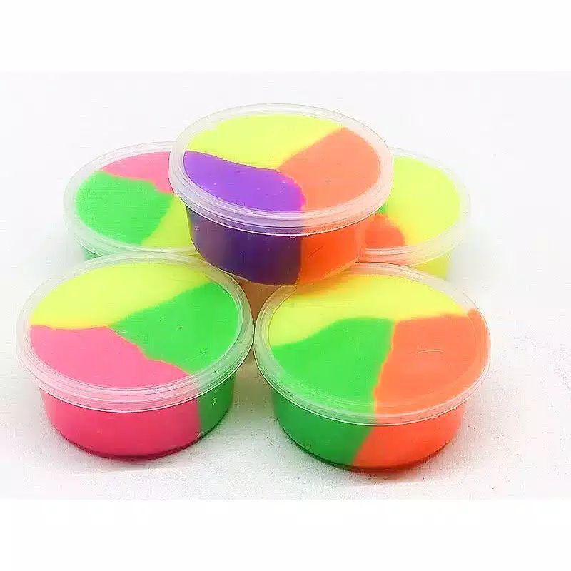 SLIME MANGKOK RAINBOW MINI/ SLIME MAINAN ANAK/ MAINAN SLIME EDUKASI ANAK SATUAN