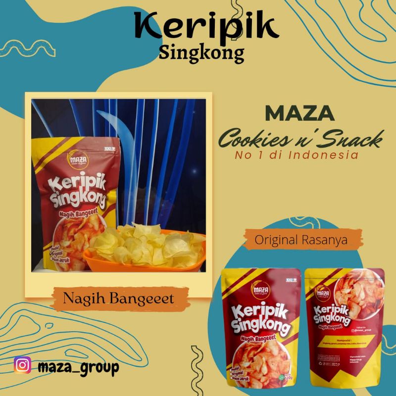 

Keripik singkong MAZA rasa original ORI 120gr