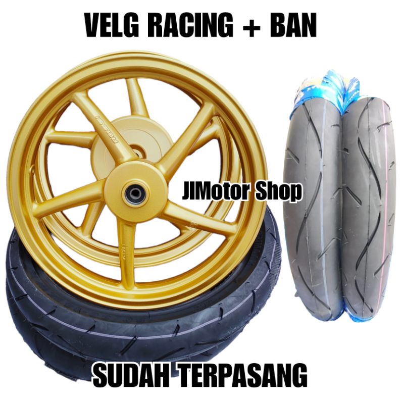 VELG RACING MODEL RCB BEAT SCOOPY GENIO VARIO 110 125 150 PALANG 5 PLUS BAN PRIMAAX DEPAN BELAKANG READY RING 14 &amp; 17