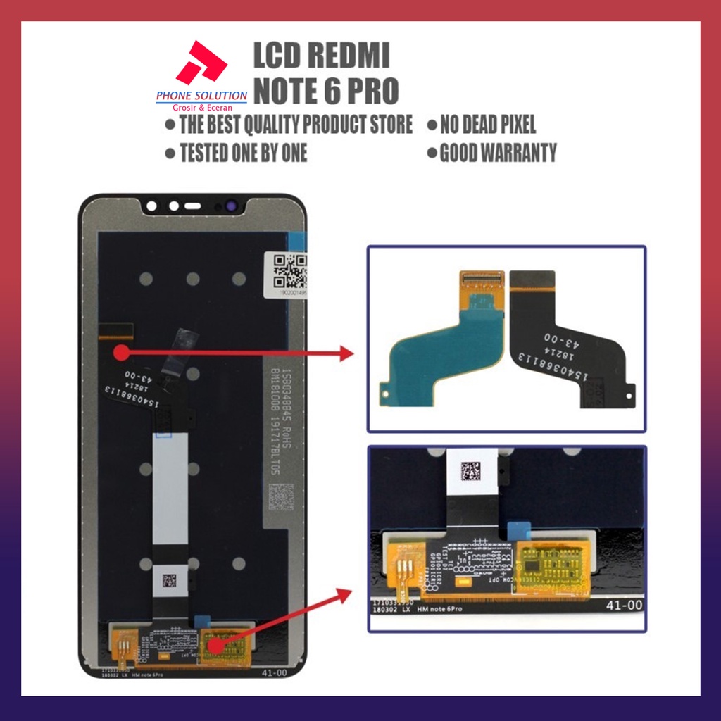 LCD Xiaomi Redmi Note 6 Pro Fullset Touchscreen // Supplier LCD Xiaomi Redmi - Garansi 1 Bulan