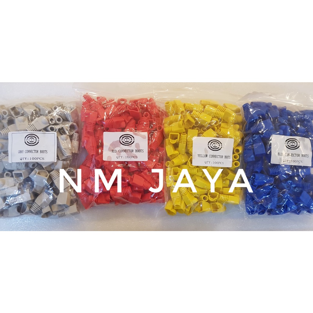 Plug boot Karet Pelindung RJ45 isi 100 warna Biru