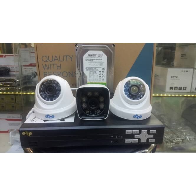 Paket Cctv 4ch Edge 3 Camera 2 Mp   Hard disk