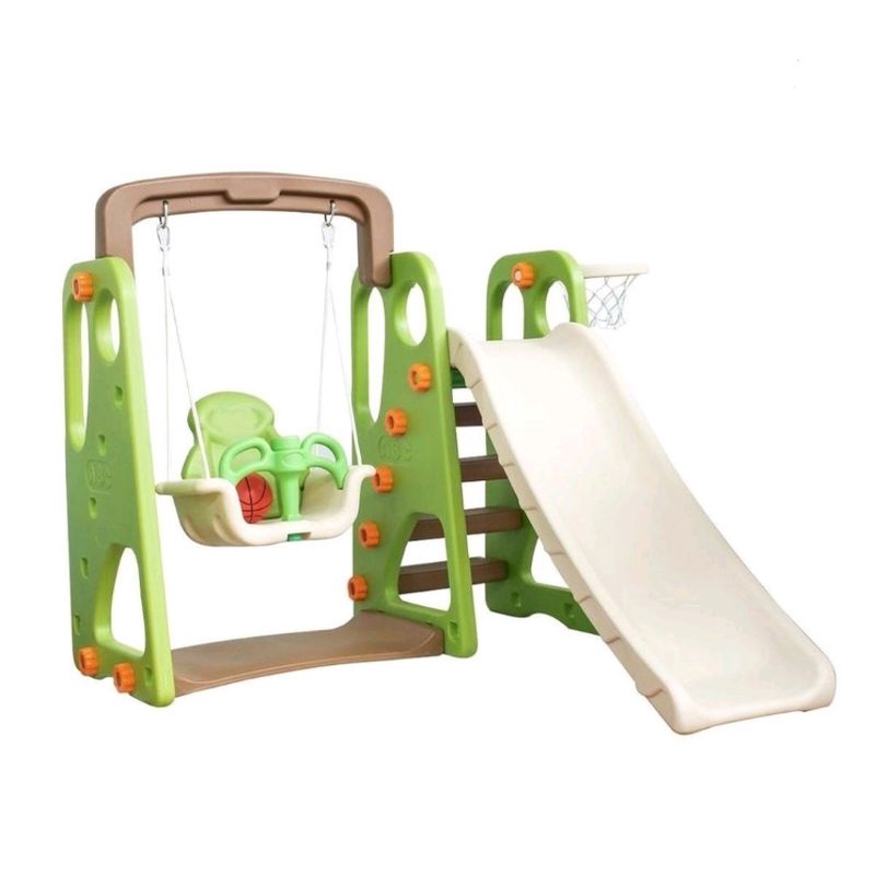 Mainan anak playground happy play perosotan ayunan ring basket 3 in1 JM30212 harga murah