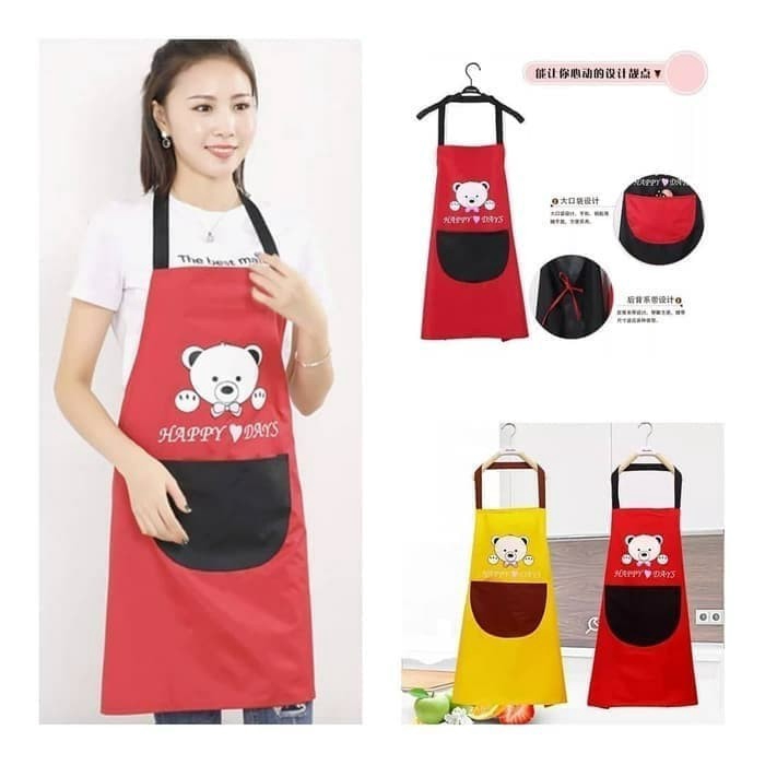 EM Apron Bear Celemek Masak Waterproof Kualitas Bagus