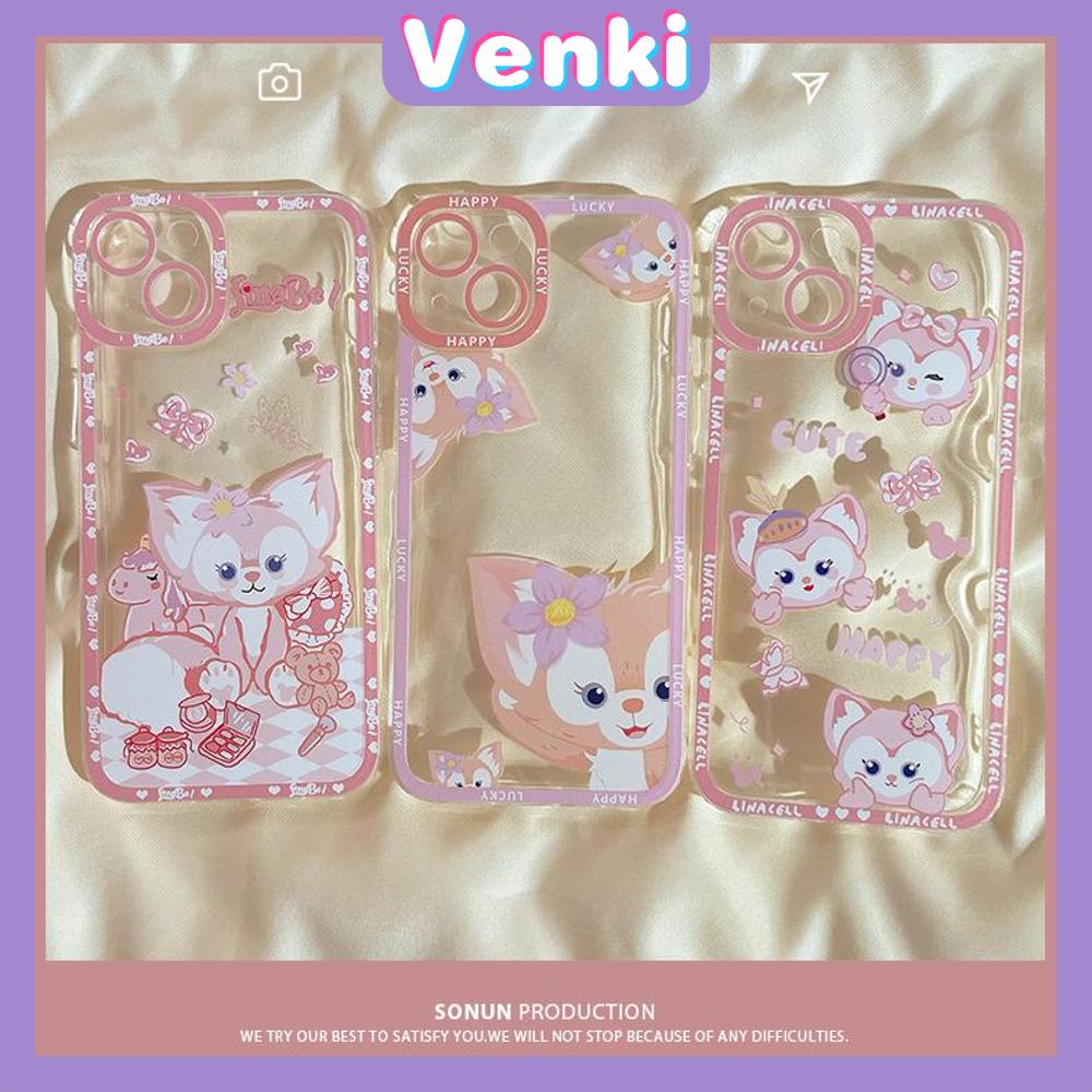 iPhone Case Silicone Soft Case Clear Case Square Edge Shockproof Protection Camera Cartoon Pink Cute Compatible For iPhone 11 iPhone 13 Pro Max iPhone 12 Pro Max iPhone 7 Plus xr