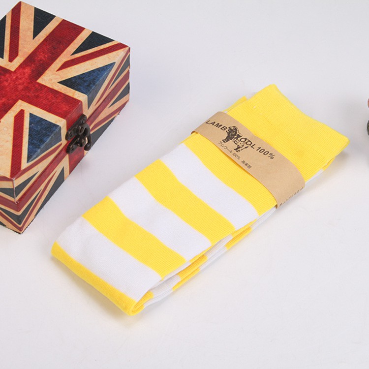 OKBE black and white overknee socks / kaos kaki belang hitam putih sepaha-kuning X pth