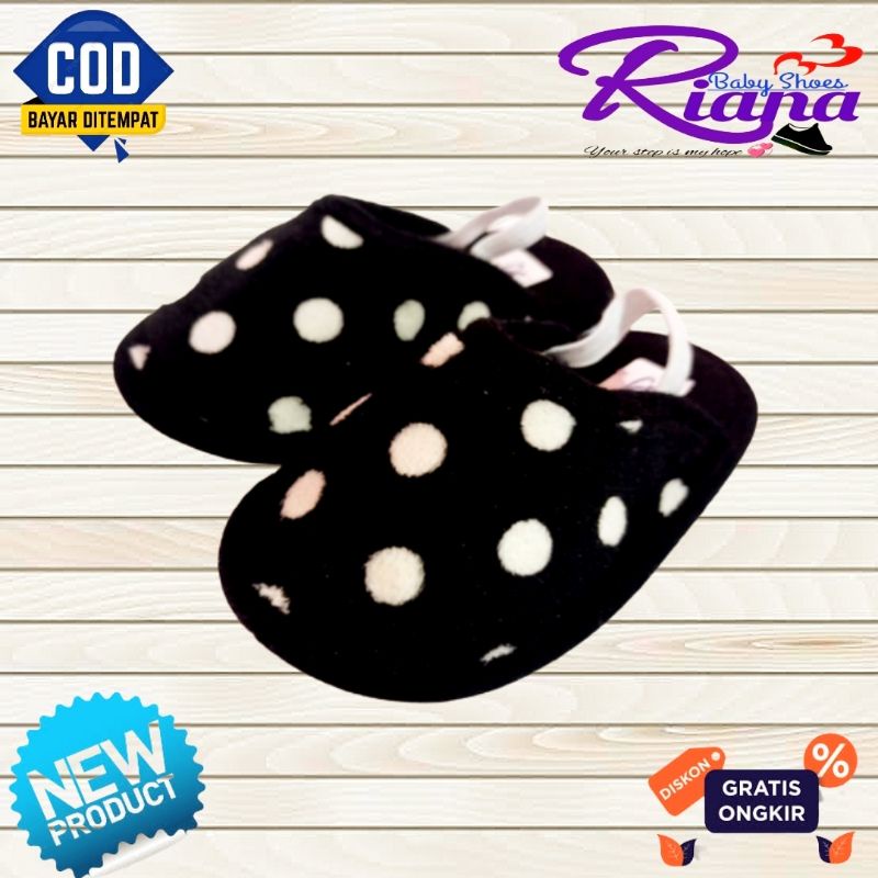 Sandal Slop bayi BAPAU polkadot polos murah terbaru usia 6-18 Bulan