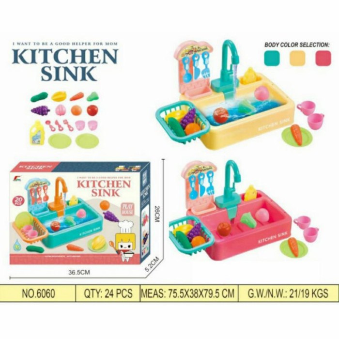 Mainan Wastafel Kitchen Sink Mainan Cuci Tangan Sayur Kran SM3497