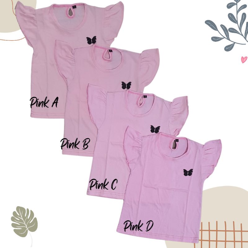 Baju Atasan Kaos Anak Ruffle tee size L 4-5 Tahun Laurakidshop