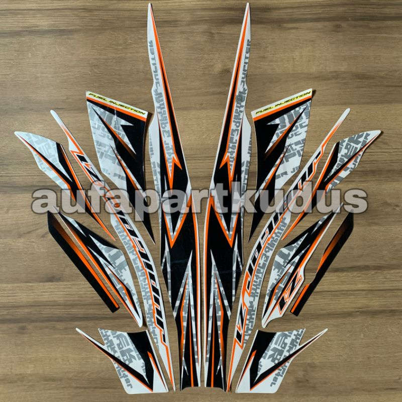 Stripping strip stiker sticker lis polet body Yamaha Jupiter Z1 thn.2014 Putih striping les yamaha j