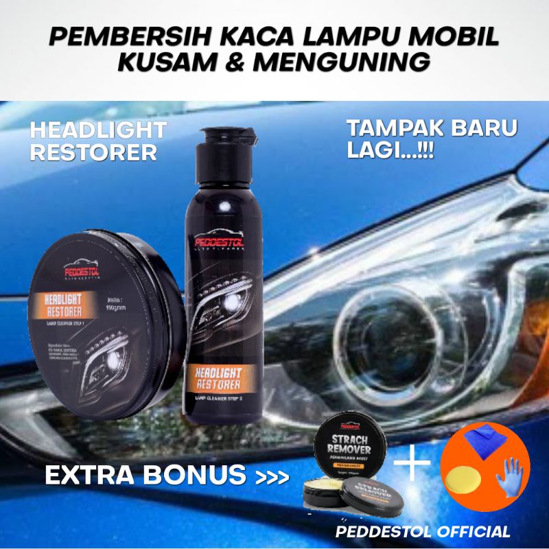 PEMBERSIH PENGKILAP AMPUH KACA MIKA LAMPU MOBIL KUSAM DAN MENGUNING HEADLAMP HEADLIGHT POLISH