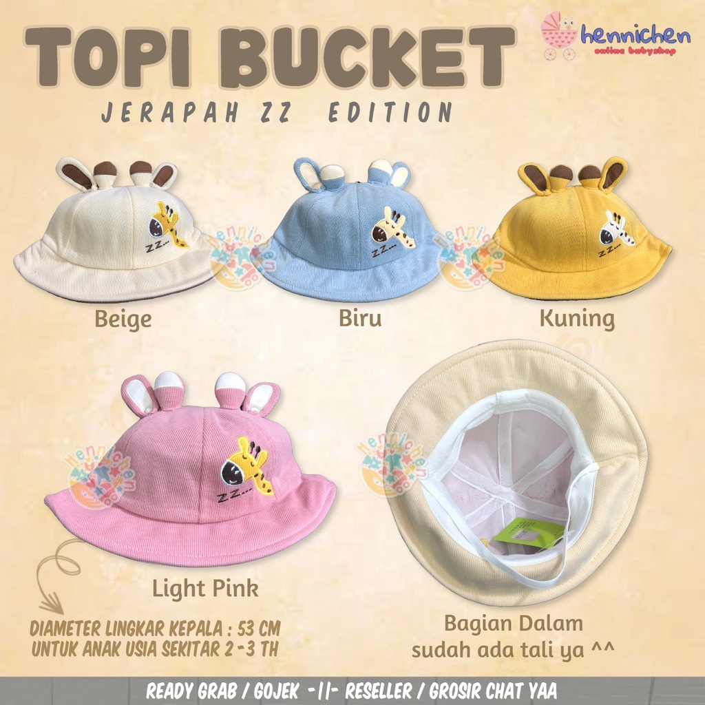 BUCKET ANAK JERAPAH ZZ TOPI BUCKET ANAK IMPORT 3D MOTIF BARU LUCU CNA