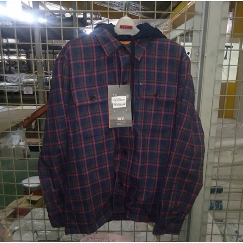 kemeja flanel lengan panjang+topi sweater MGEE AXE C002