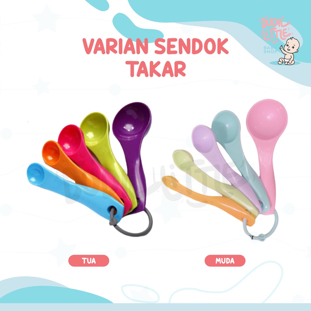 SENDOK TAKAR SET ISI 5 PCS SENDOK DAPUR SENDOK  DENGAN 5 UKURAN DAN 5 WARNA