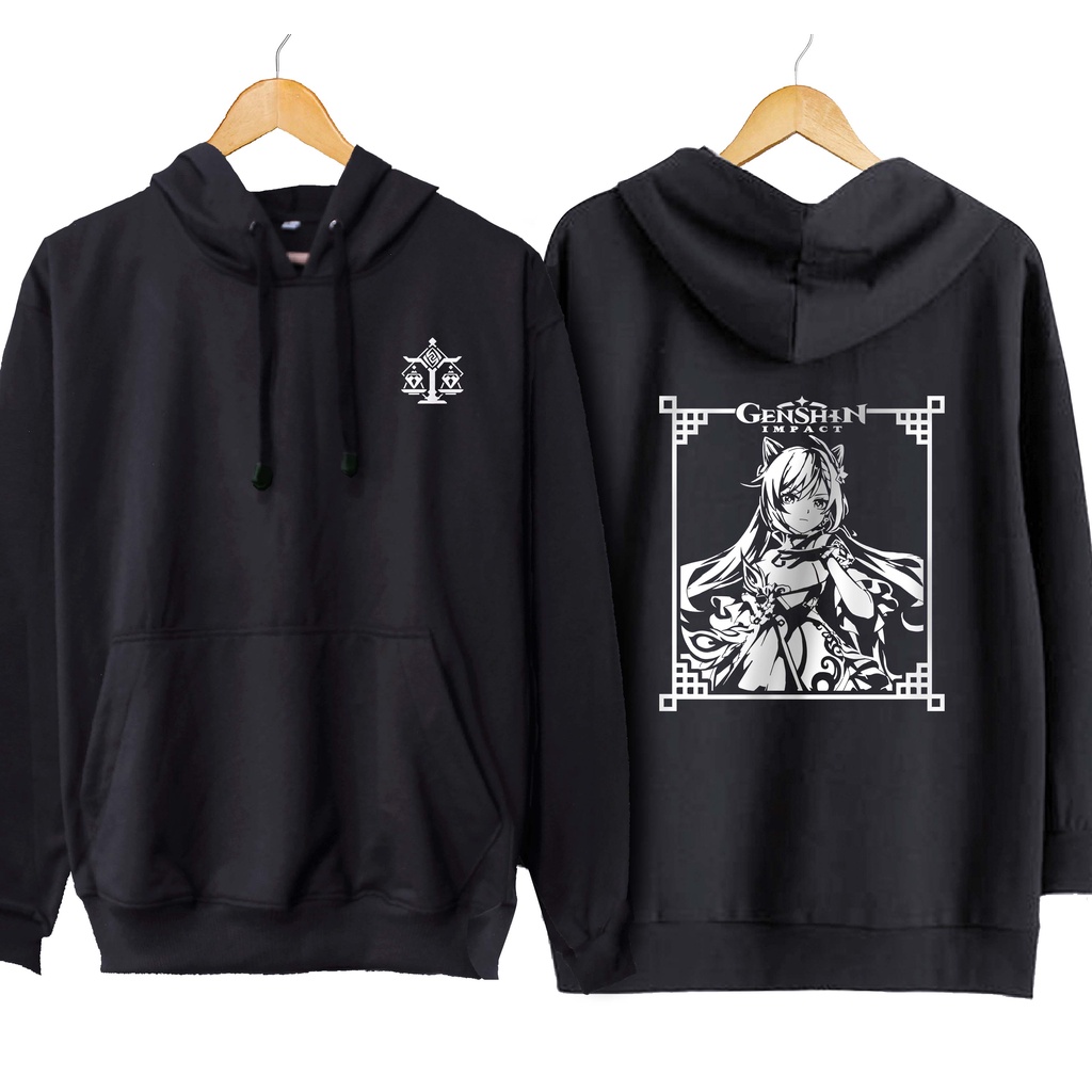 Jaket hoodie jumper japan game KEQING liyue - GENSHIN IMPACT material cotton fleece