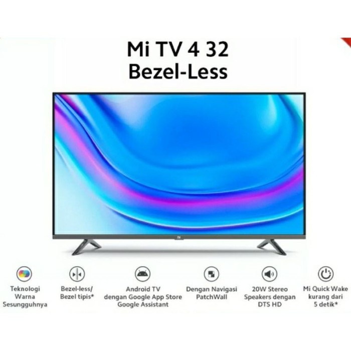 xiaomi mi tv 4 32 inch bezel less smart android tv hd garansi resmi l32m6 ei