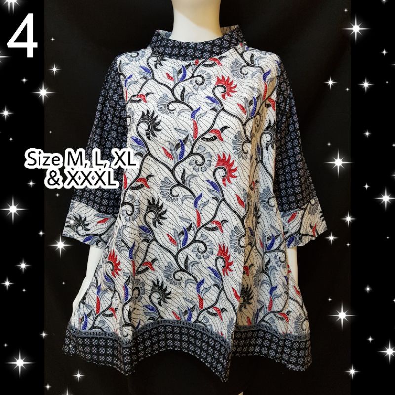 Blus Blouse Atasan Batik Wanita Kantor Kerja Jumbo Aserehe Mataram Primisima-4