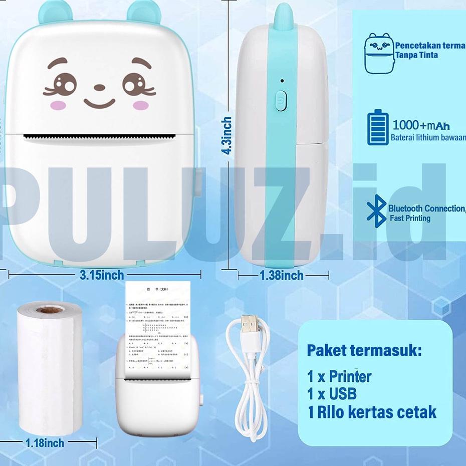 

peripage printer mini printer thermal bluetooth mini Picture Photo Label Memo Receipt Paper >