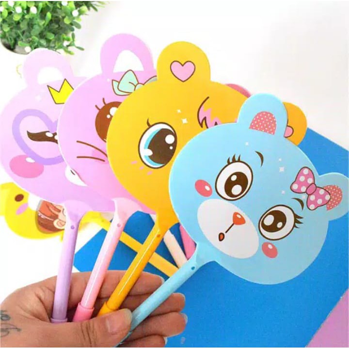 

[Athaya-Shop] Pulpen Lucu Kipas Motif Kucing/Pena Tulis Karakter Lucu