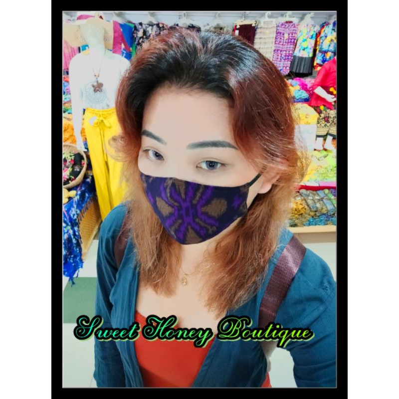 Sweet Honey ~ Masker Endek Etnik Batik Fashion Wanita dan Pria Unisex