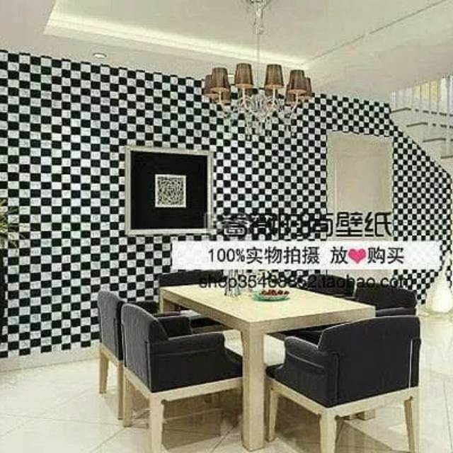Wallpaper sticker dinding motif catur Minimalis
